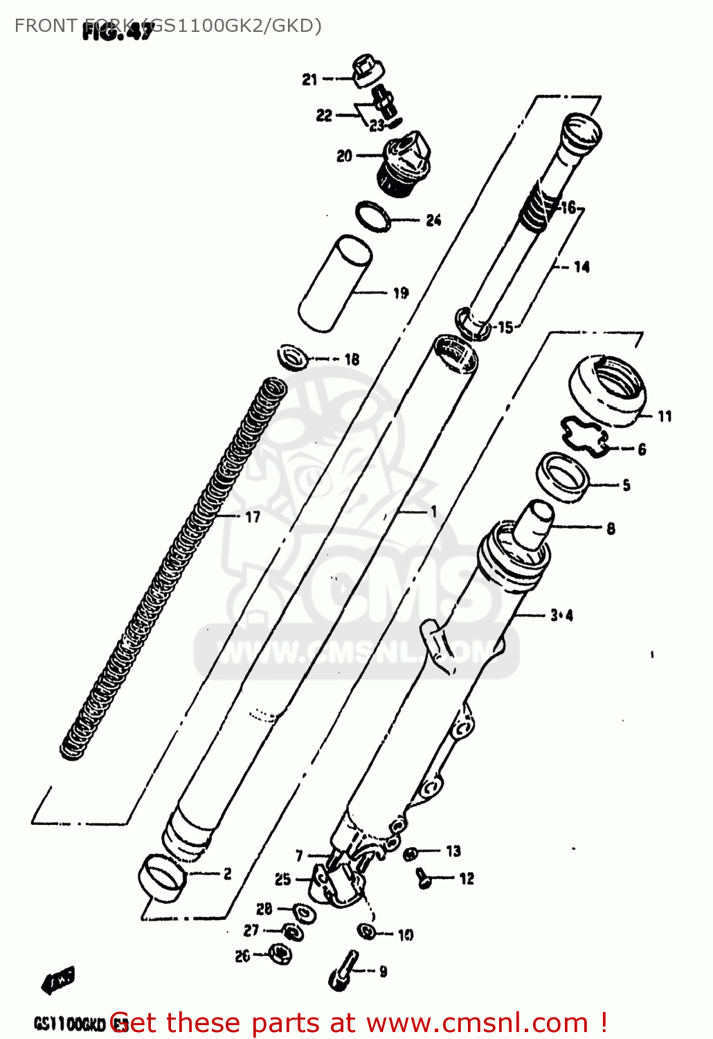 FRONT FORK (GS1100GK2/GKD) GS1100GK 1982 (Z) USA (E03)