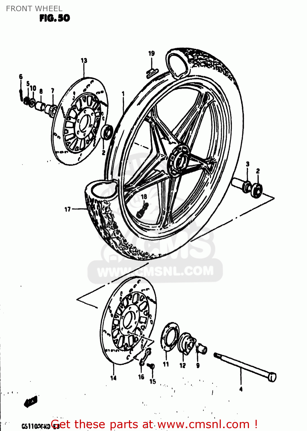 FRONT WHEEL GS1100GK 1982 (Z) USA (E03)