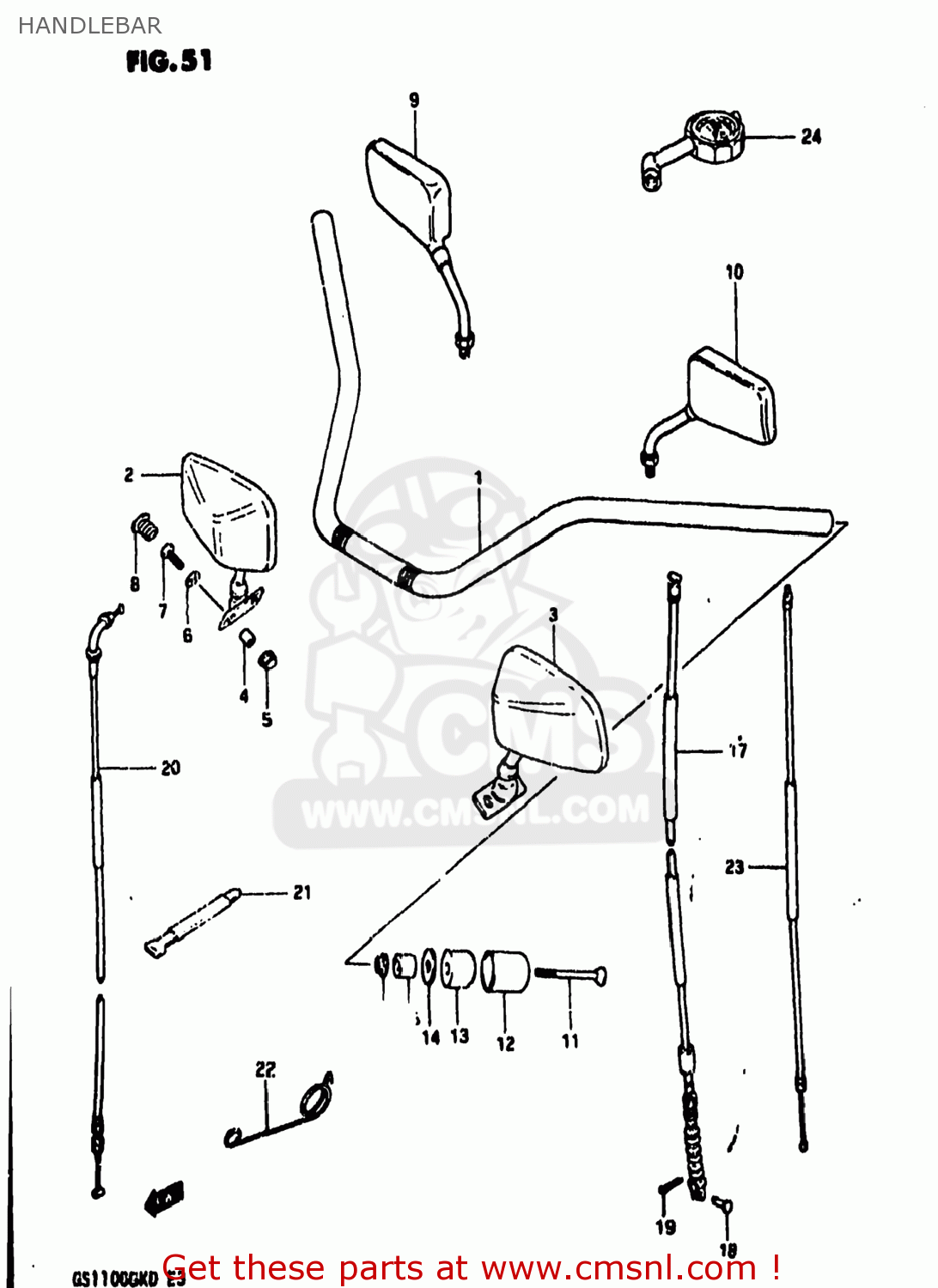 HANDLEBAR GS1100GK 1982 (Z) USA (E03)