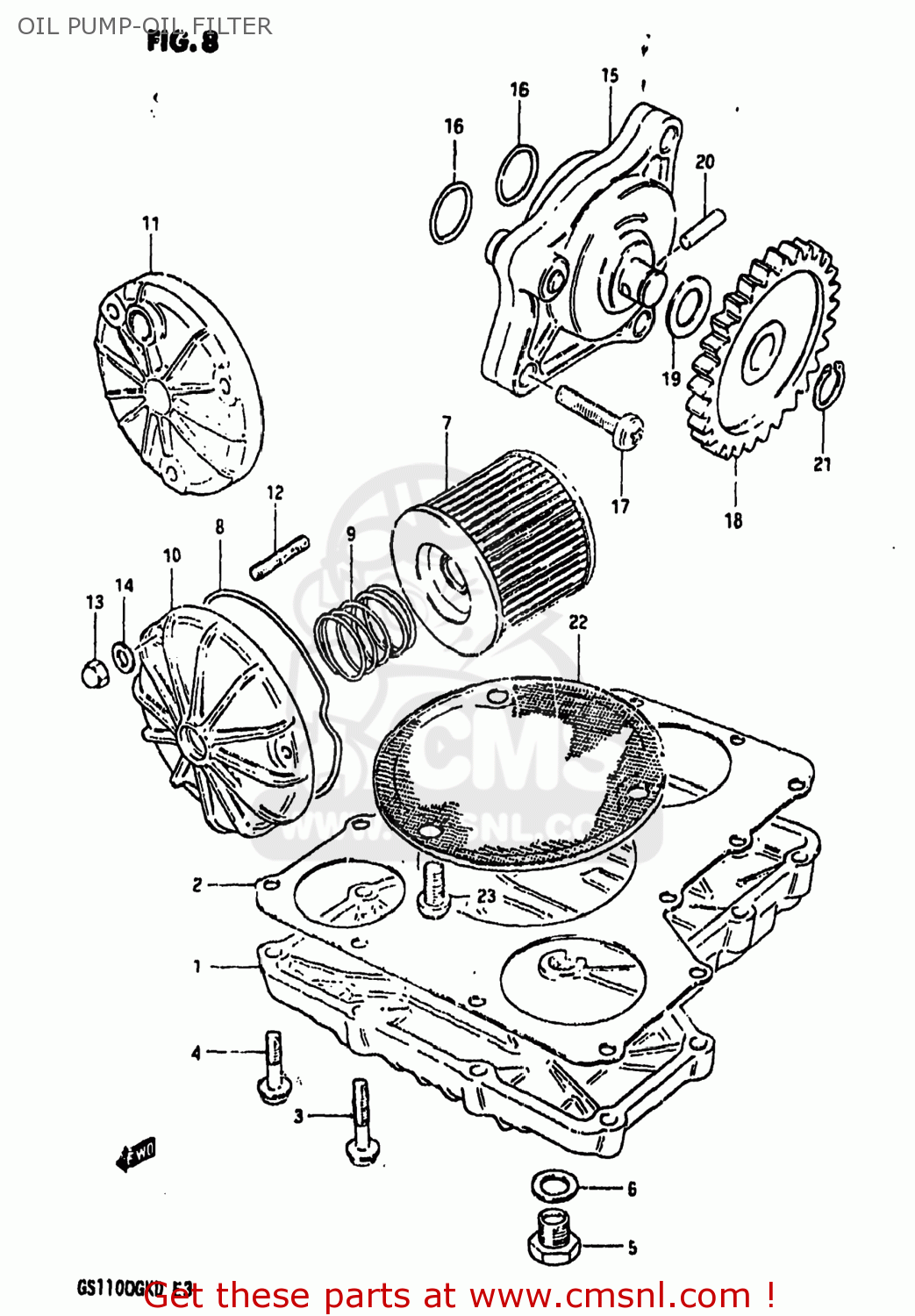 OIL PUMP-OIL FILTER GS1100GK 1982 (Z) USA (E03)