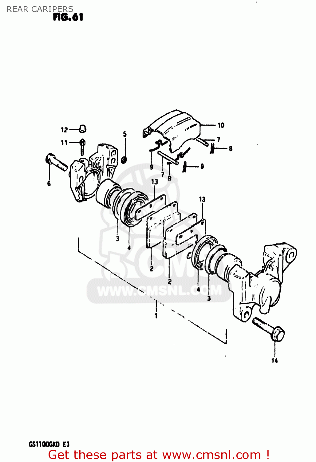 REAR CARIPERS GS1100GK 1982 (Z) USA (E03)
