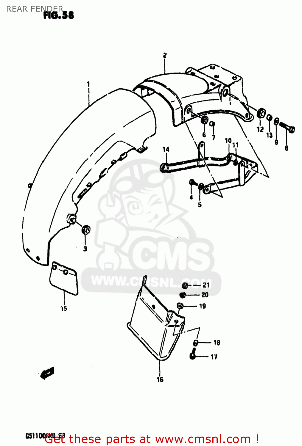 REAR FENDER GS1100GK 1982 (Z) USA (E03)