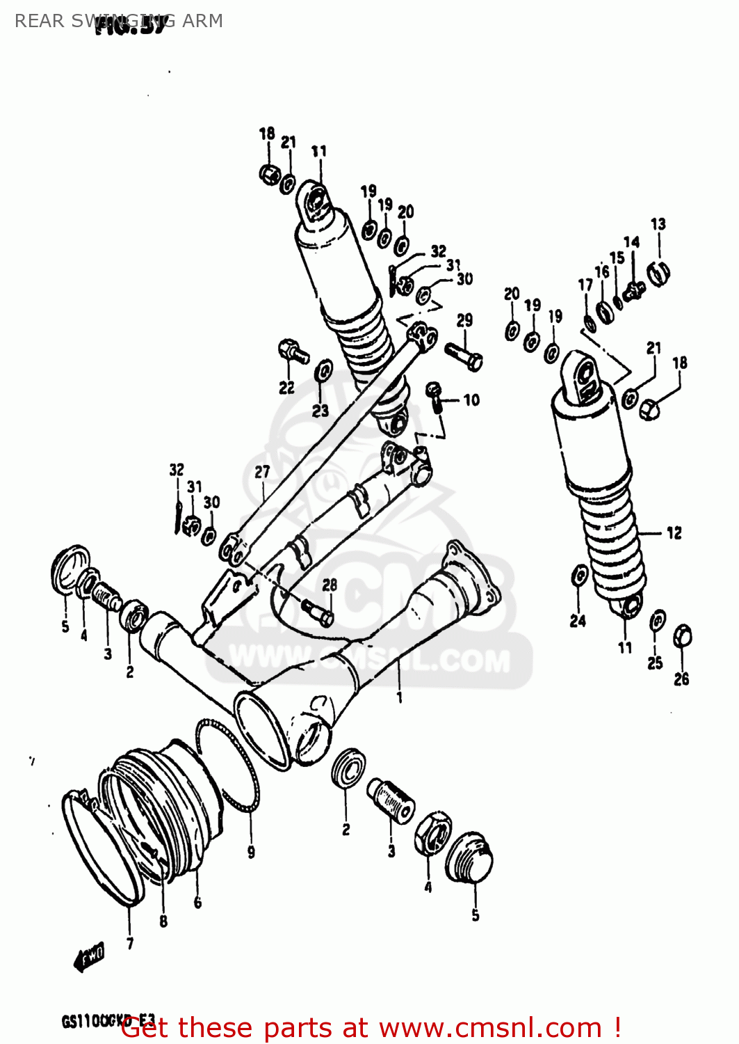 REAR SWINGING ARM GS1100GK 1982 (Z) USA (E03)