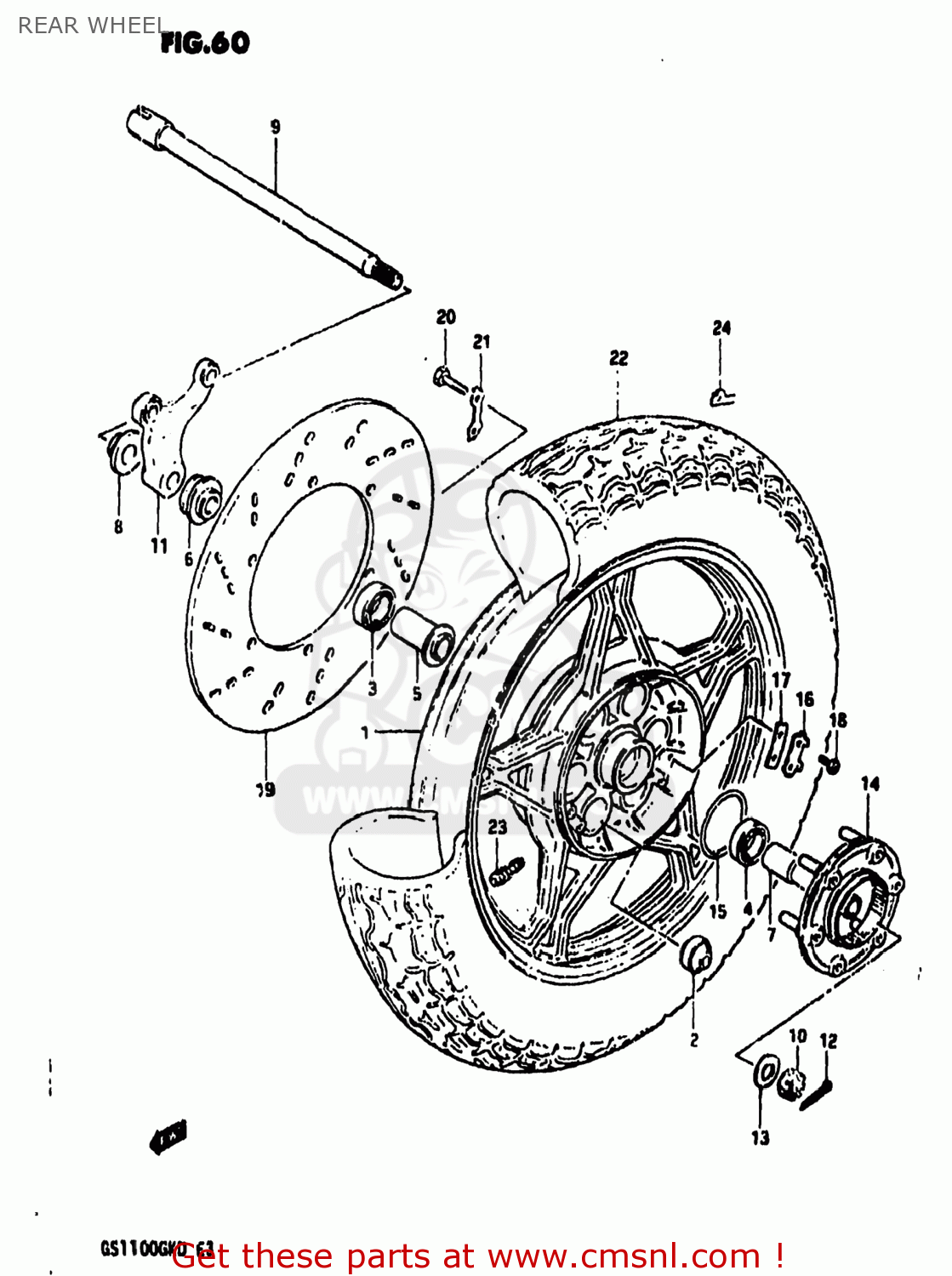 REAR WHEEL GS1100GK 1982 (Z) USA (E03)