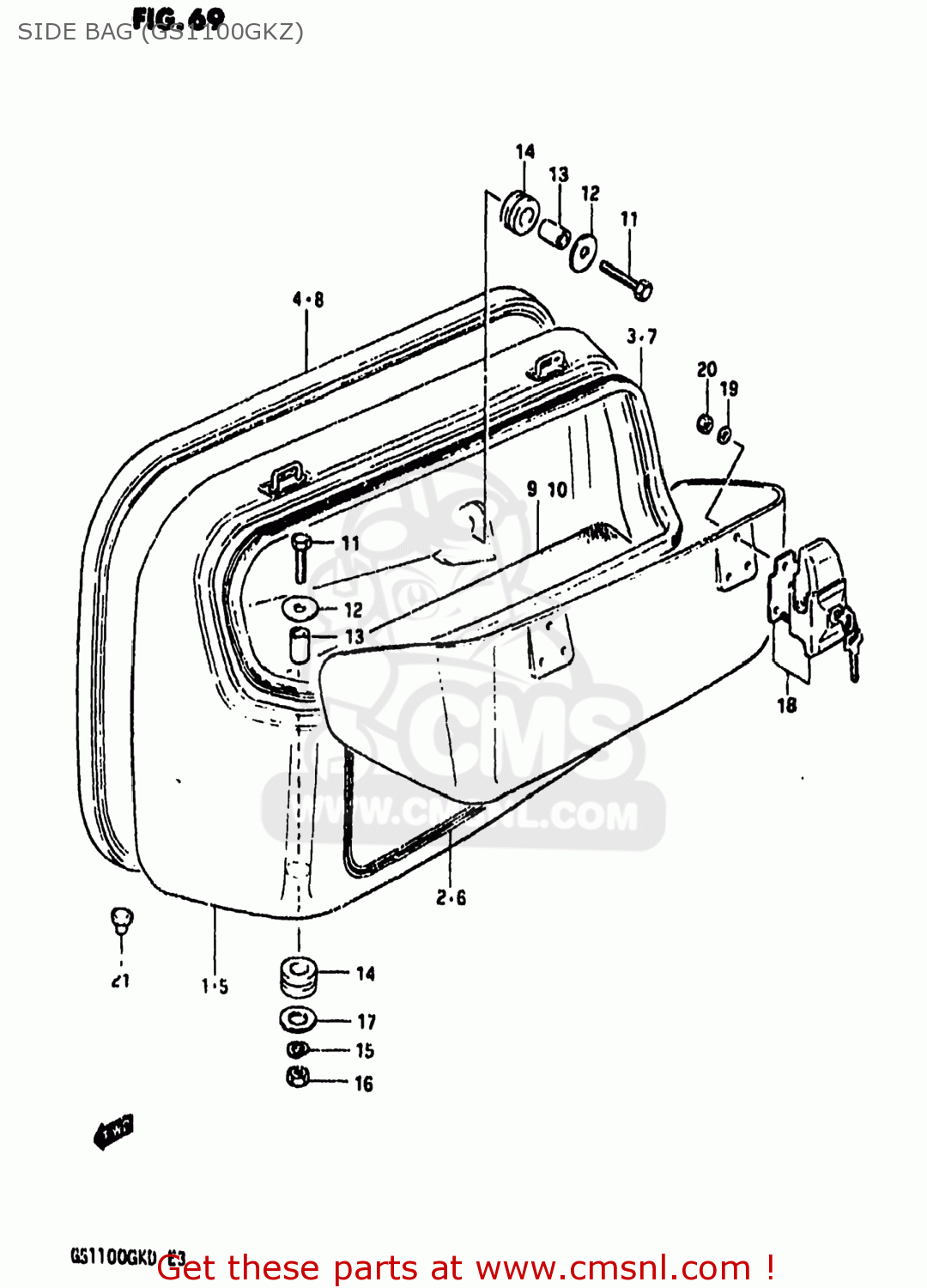 SIDE BAG (GS1100GKZ) GS1100GK 1982 (Z) USA (E03)