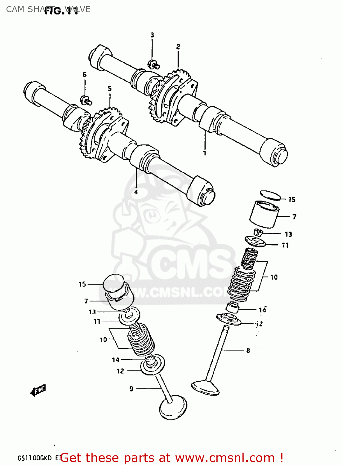 CAM SHAFT - VALVE GS1100GK 1983 (D) GENERAL EXPORT (E01)