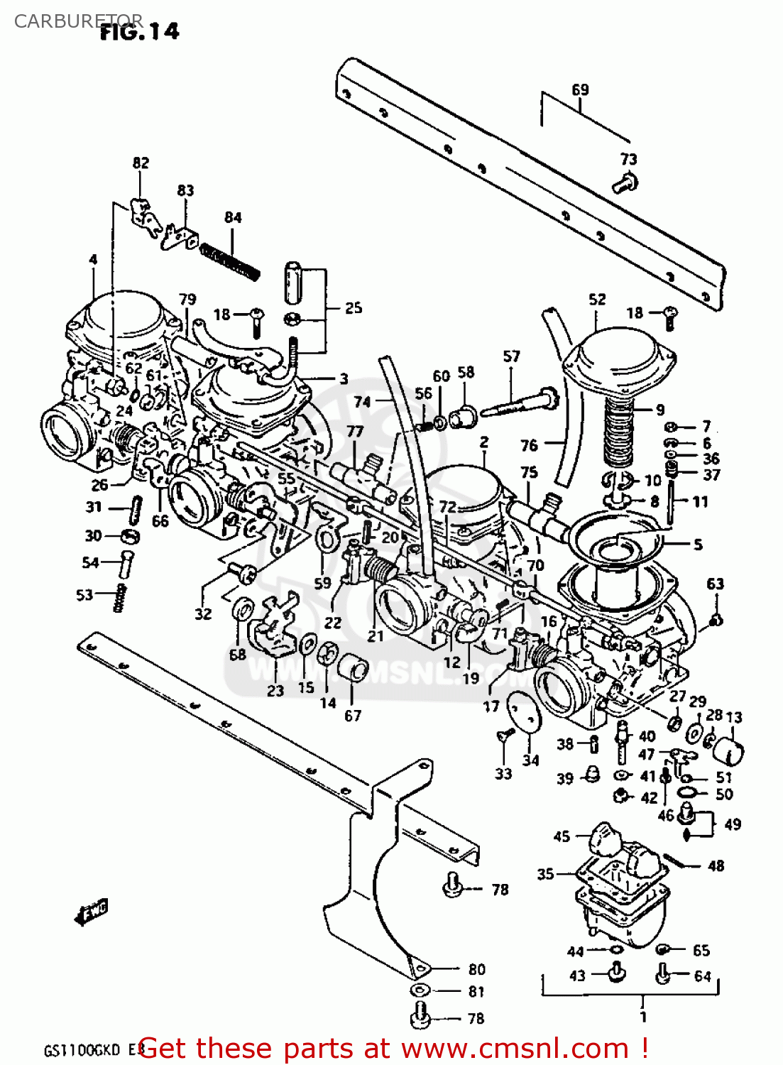 CARBURETOR GS1100GK 1983 (D) GENERAL EXPORT (E01)