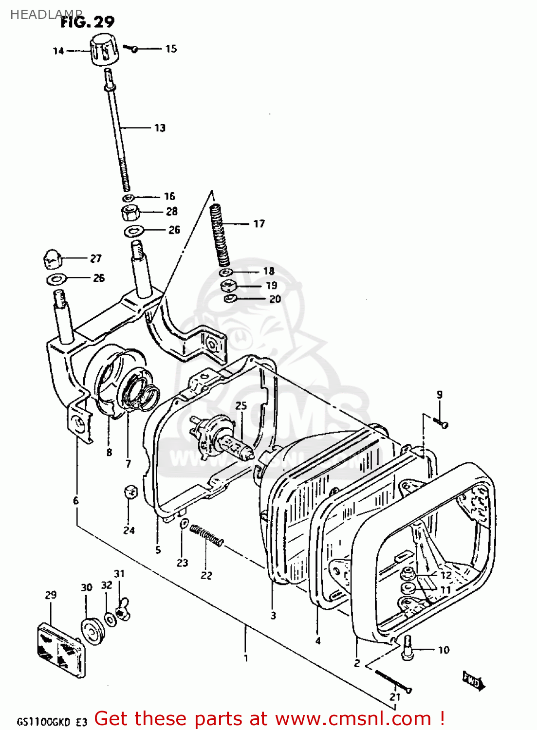HEADLAMP GS1100GK 1983 (D) GENERAL EXPORT (E01)