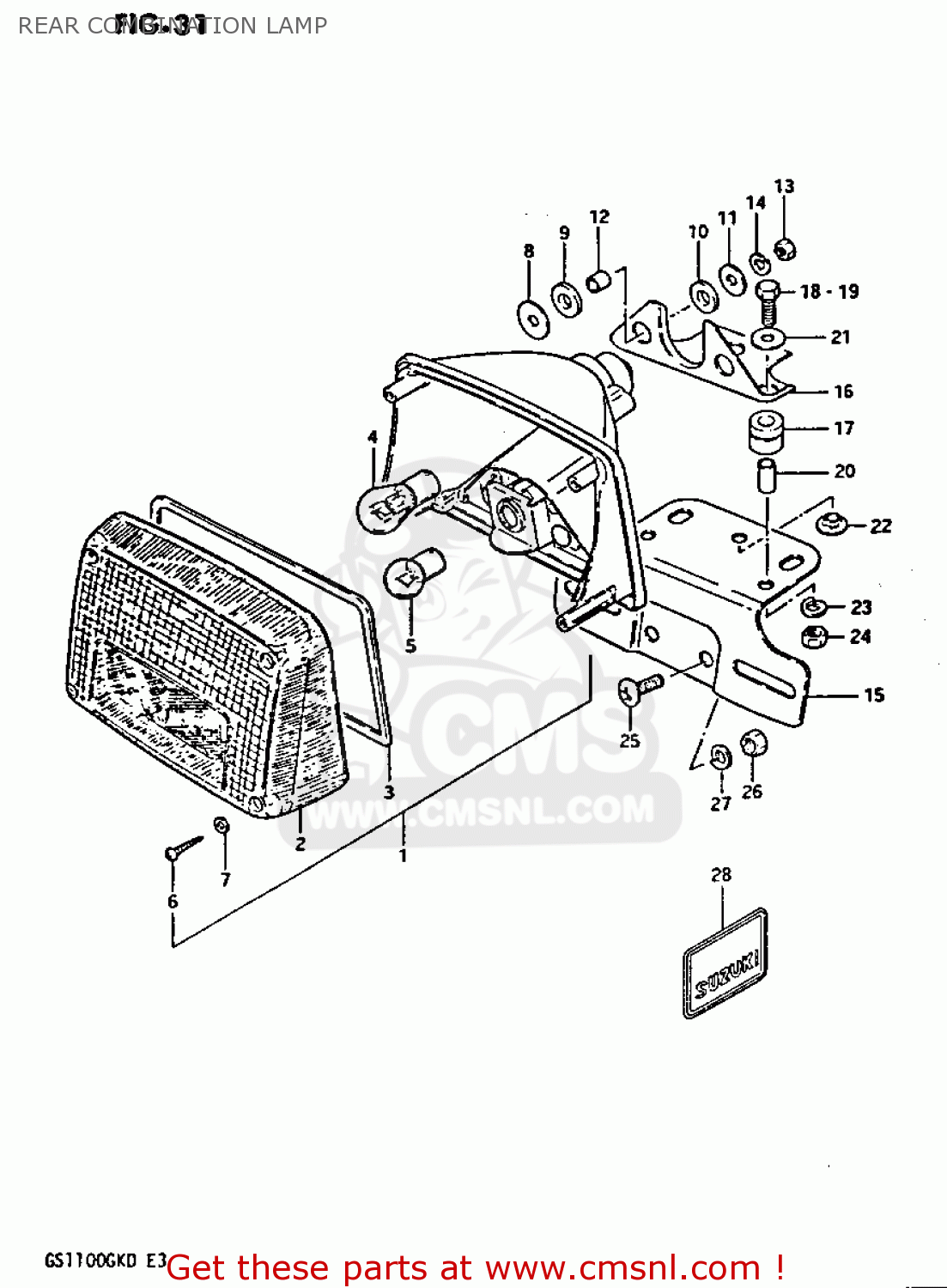 REAR COMBINATION LAMP GS1100GK 1983 (D) GENERAL EXPORT (E01)