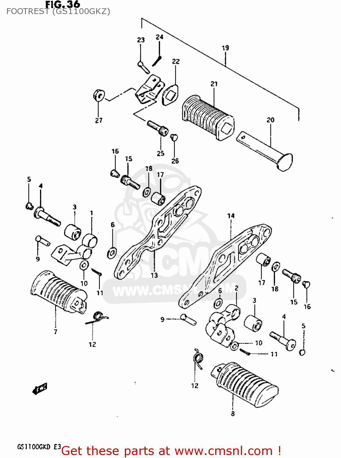 FOOTREST (GS1100GKZ) GS1100GK 1983 (D) GENERAL EXPORT (E01)