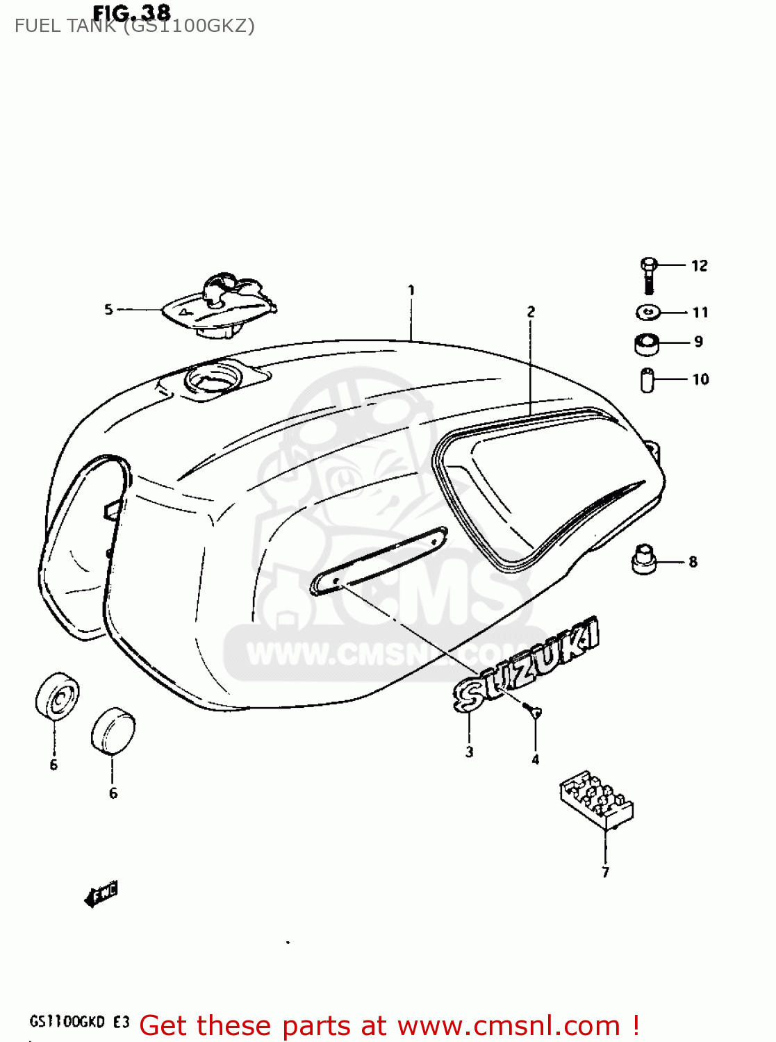 FUEL TANK (GS1100GKZ) GS1100GK 1983 (D) GENERAL EXPORT (E01)