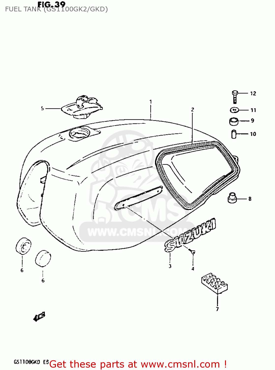 FUEL TANK (GS1100GK2/GKD) GS1100GK 1983 (D) GENERAL EXPORT (E01)