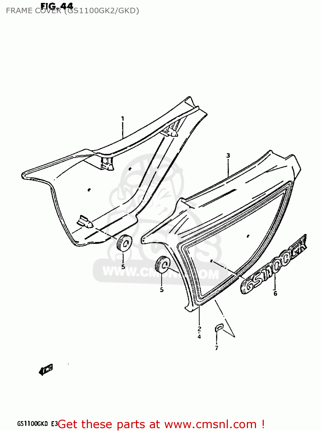 FRAME COVER (GS1100GK2/GKD) GS1100GK 1983 (D) GENERAL EXPORT (E01)