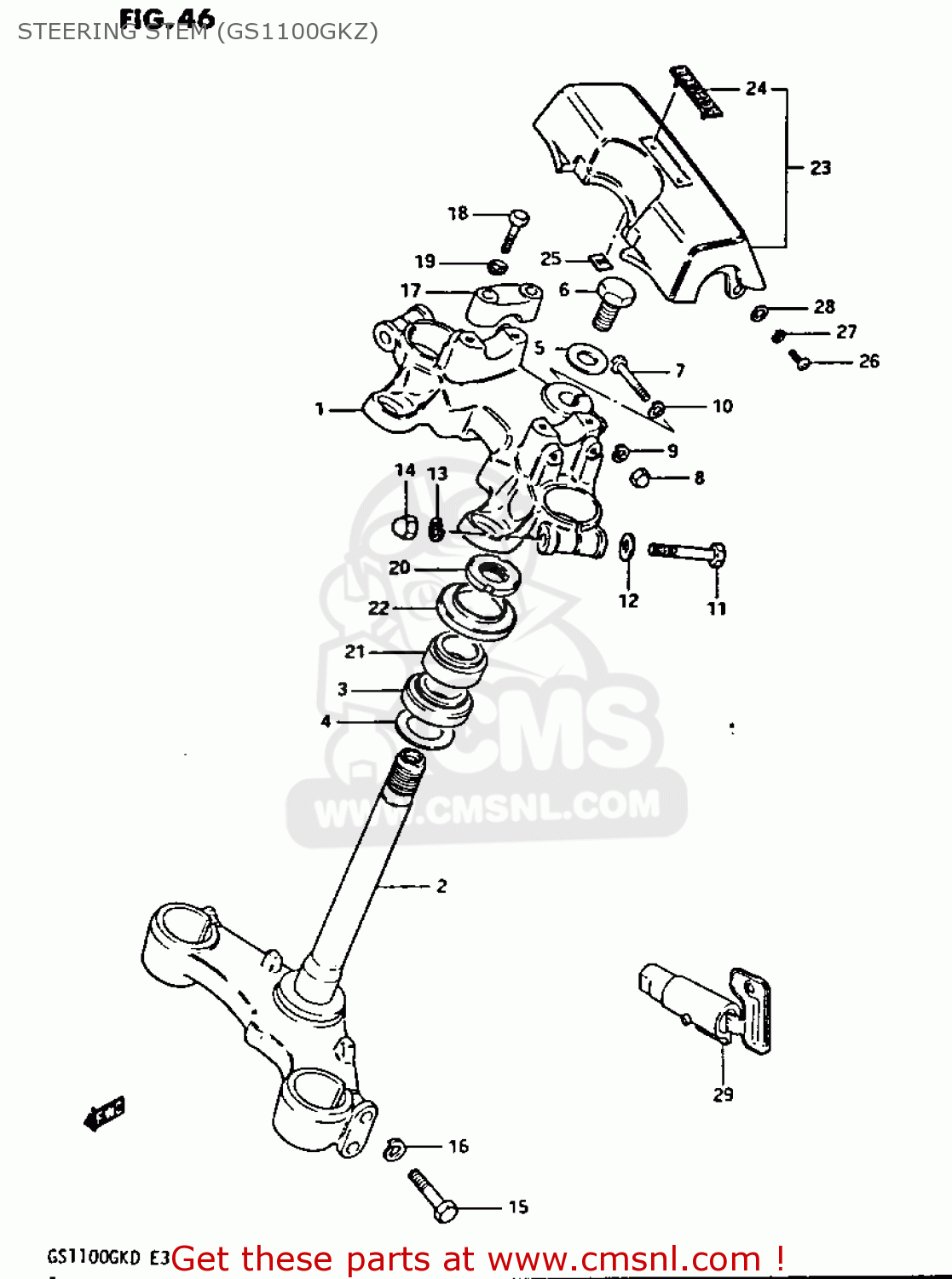 STEERING STEM (GS1100GKZ) GS1100GK 1983 (D) GENERAL EXPORT (E01)