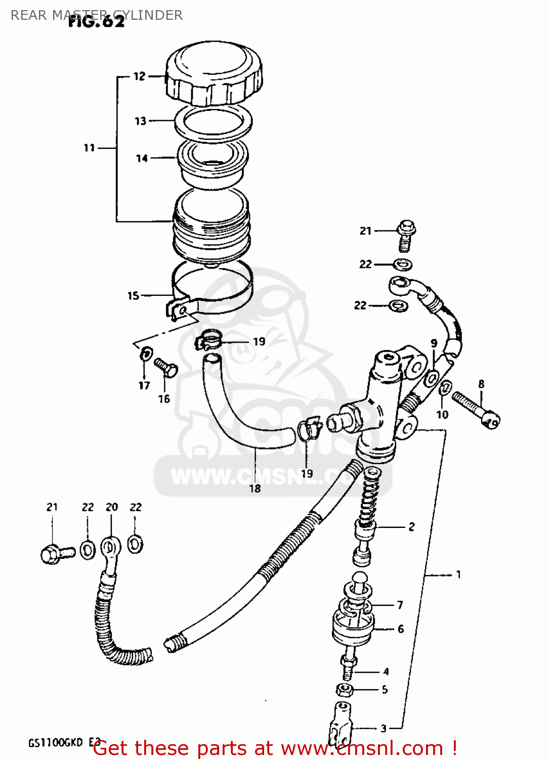 REAR MASTER CYLINDER GS1100GK 1983 (D) GENERAL EXPORT (E01)