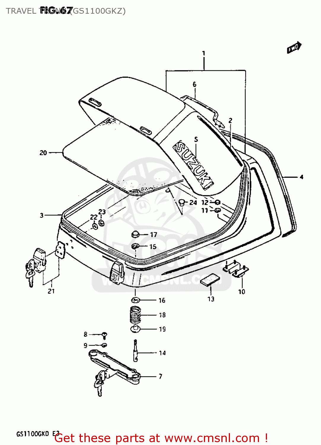 TRAVEL TRUNK (GS1100GKZ) GS1100GK 1983 (D) GENERAL EXPORT (E01)