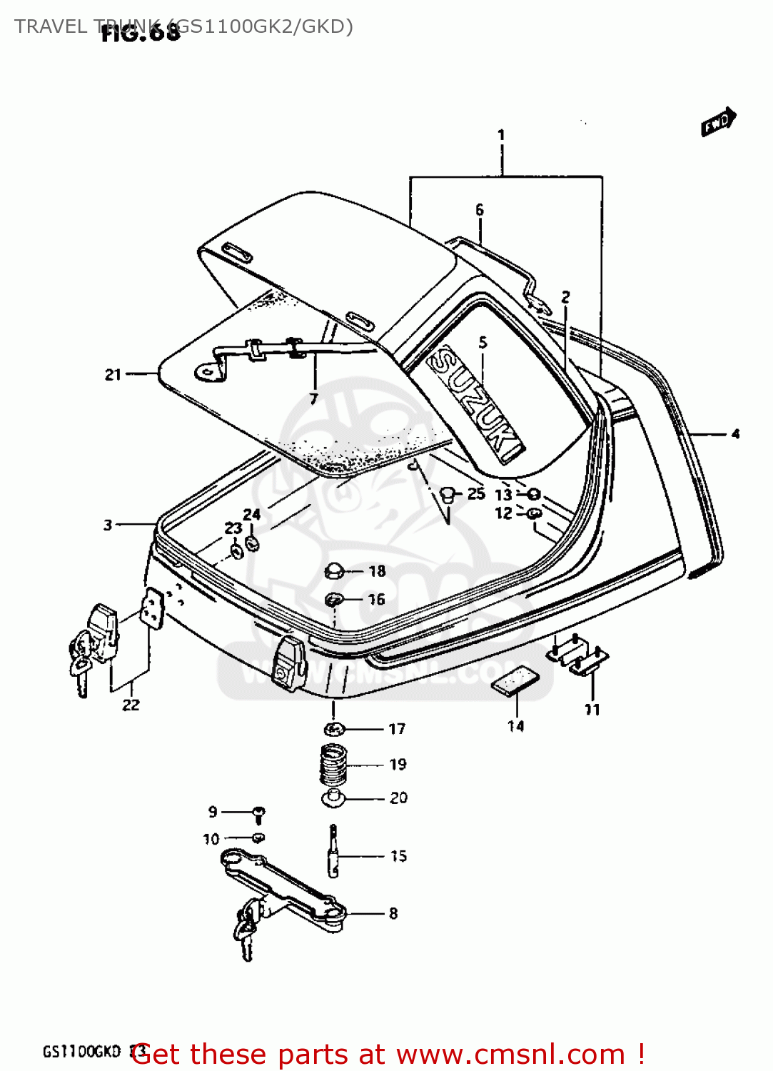TRAVEL TRUNK (GS1100GK2/GKD) GS1100GK 1983 (D) GENERAL EXPORT (E01)