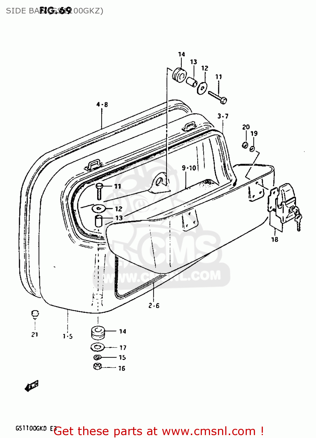 SIDE BAG (GS1100GKZ) GS1100GK 1983 (D) GENERAL EXPORT (E01)