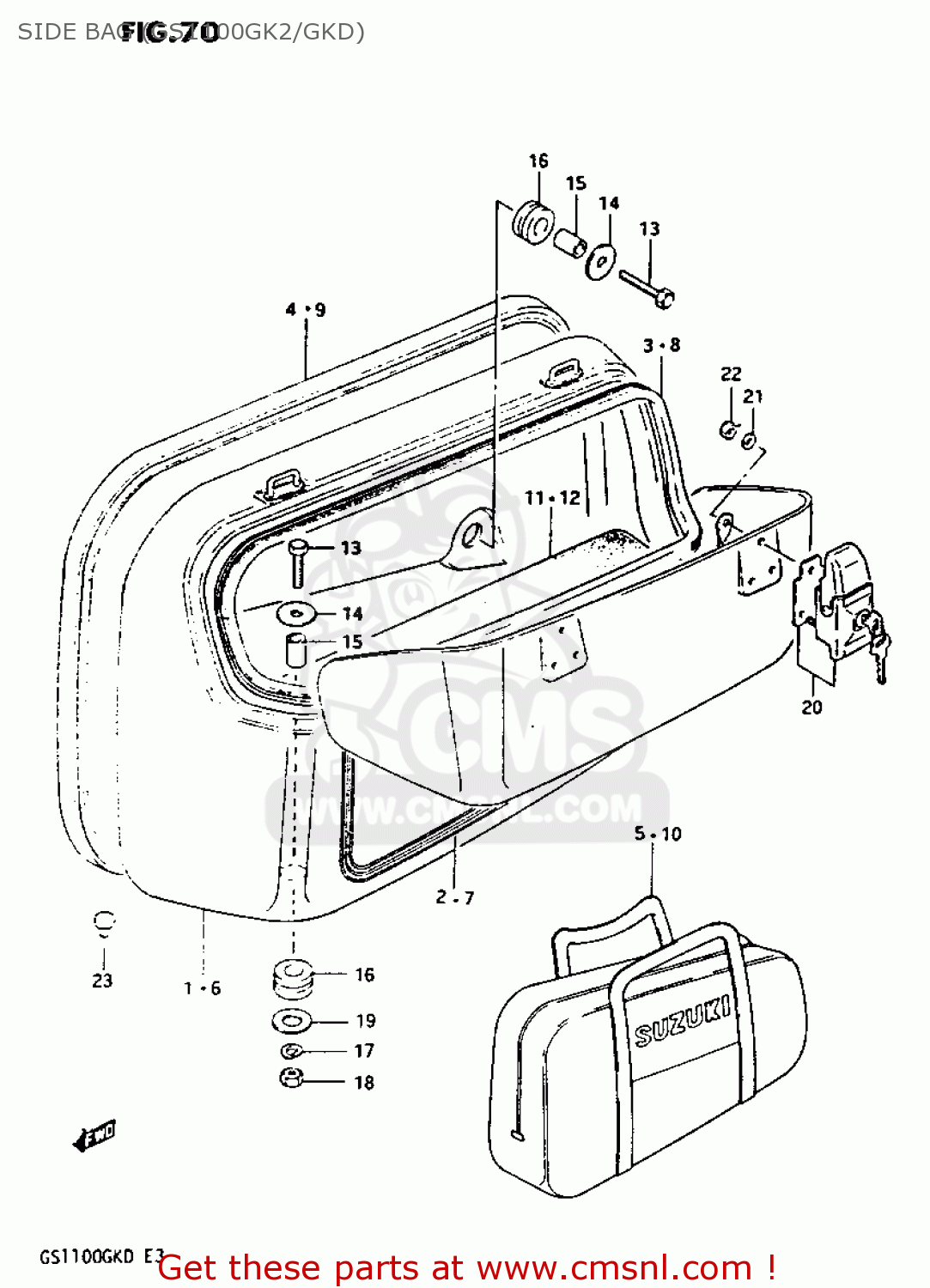 SIDE BAG (GS1100GK2/GKD) GS1100GK 1983 (D) GENERAL EXPORT (E01)