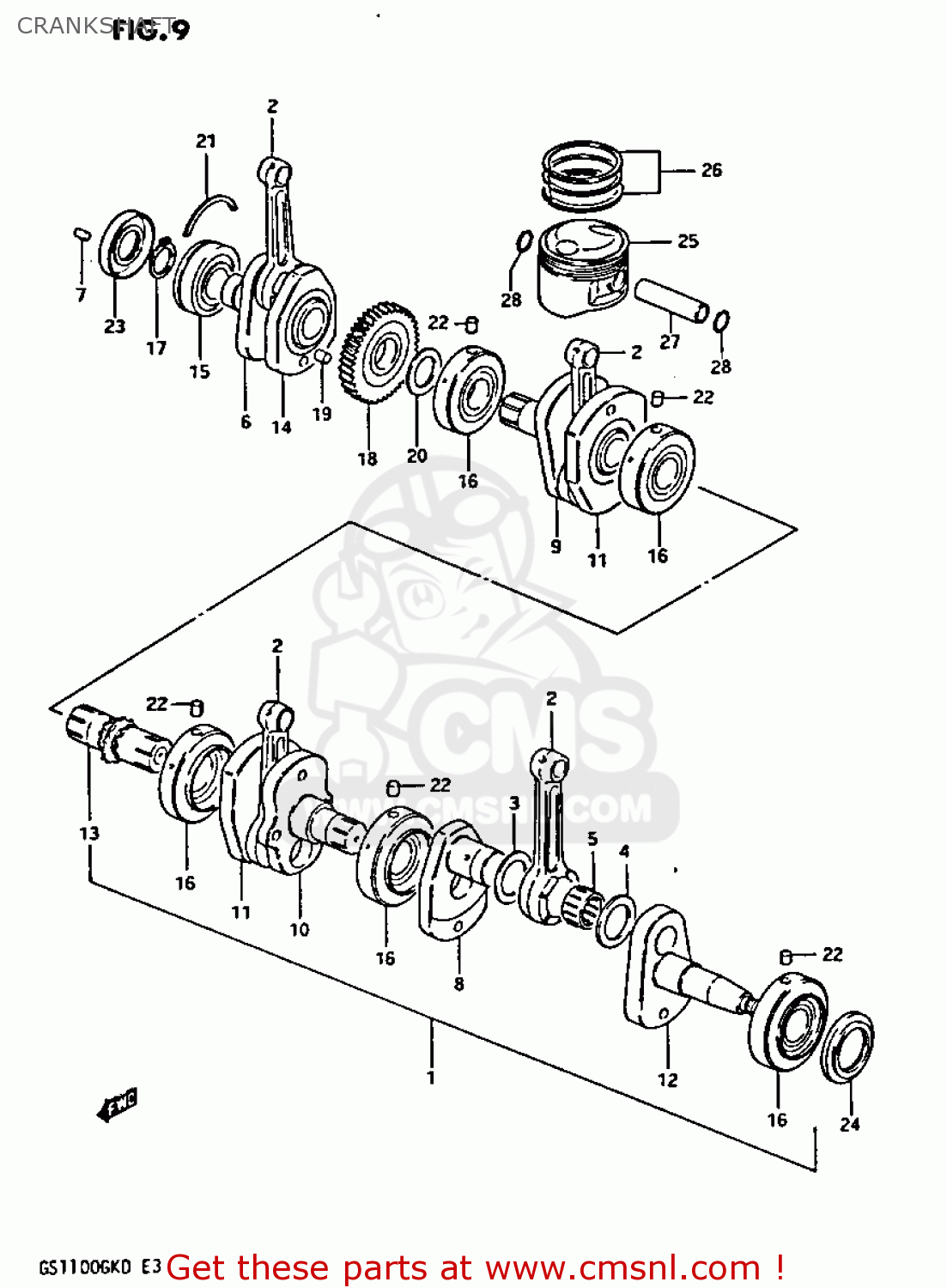CRANKSHAFT GS1100GK 1983 (D) GENERAL EXPORT (E01)