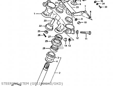 STEERING STEM (GS1100GK2/GKD) - GS1100GK 1983 (D) GENERAL EXPORT (E01)