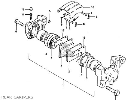 REAR CARIPERS - GS1100GK 1983 (D) GENERAL EXPORT (E01)