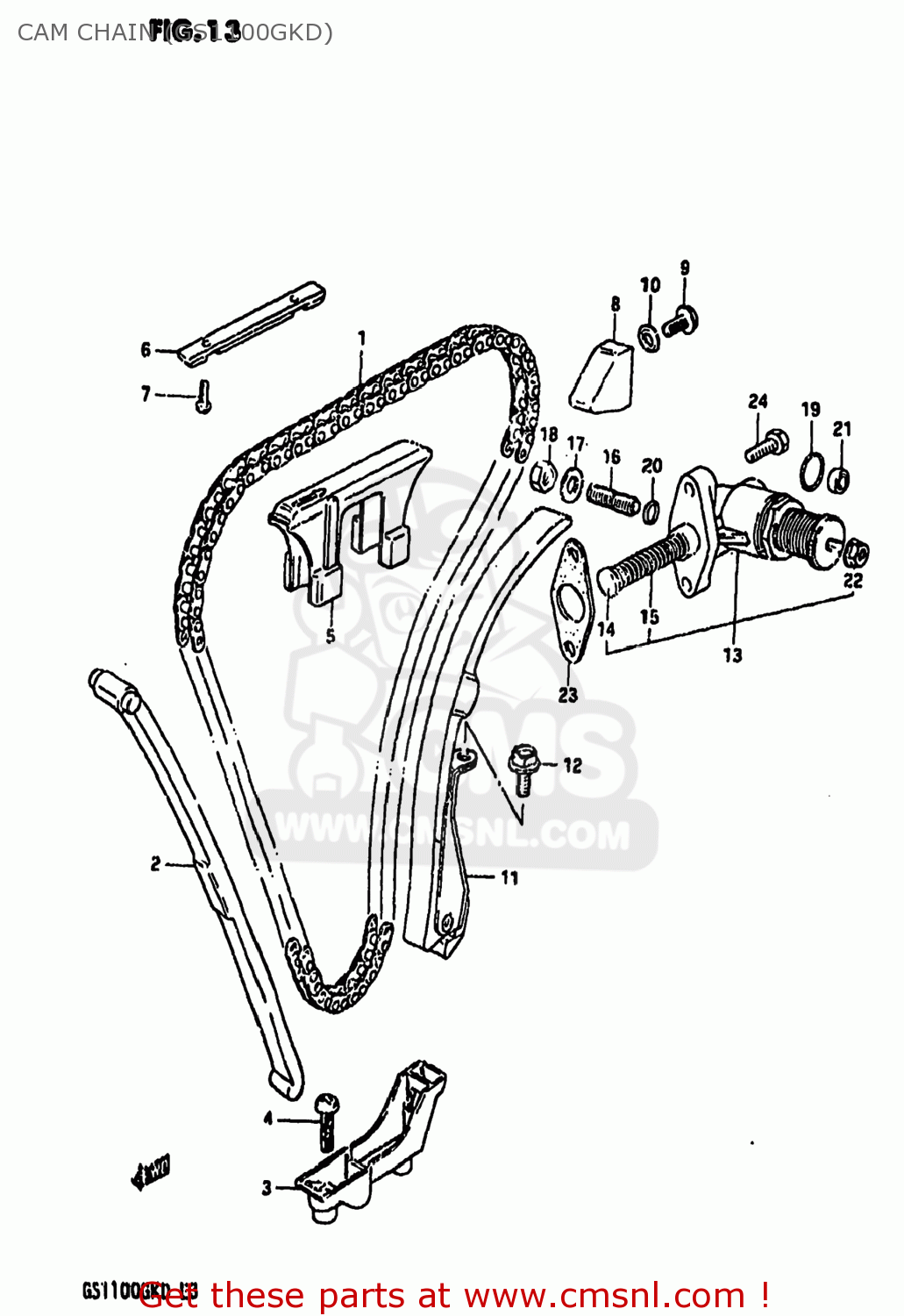 CAM CHAIN (GS1100GKD) GS1100GK 1983 (D) USA (E03)
