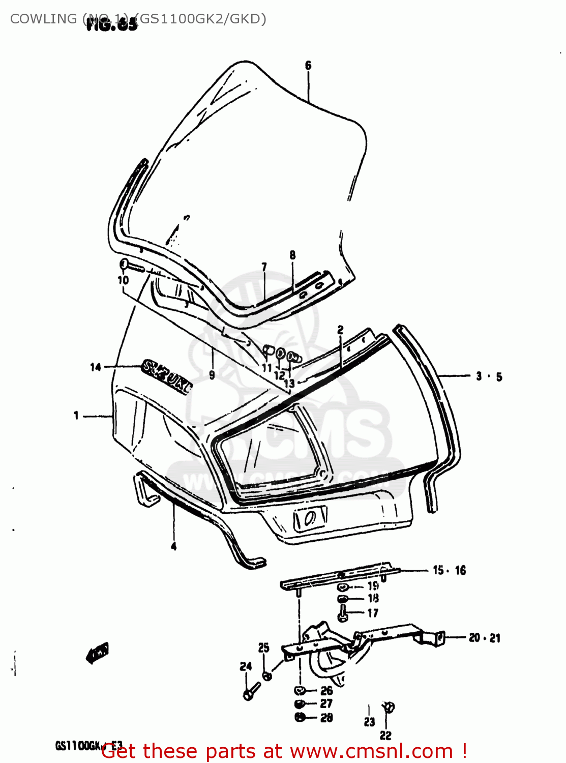 COWLING (NO.1) (GS1100GK2/GKD) GS1100GK 1983 (D) USA (E03)