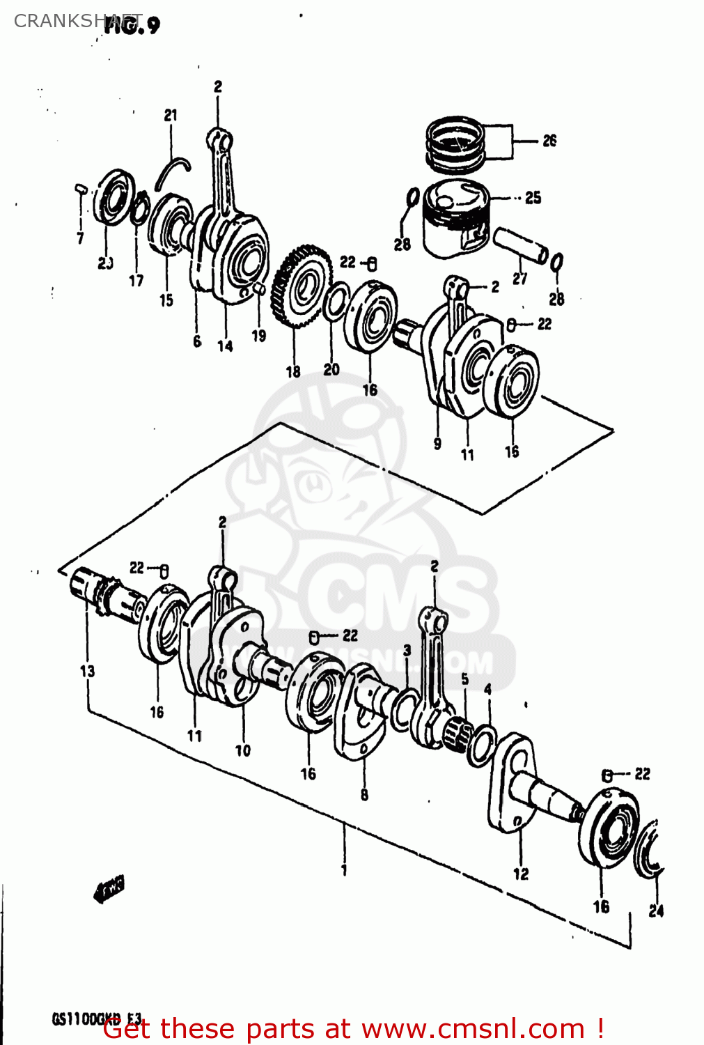 CRANKSHAFT GS1100GK 1983 (D) USA (E03)