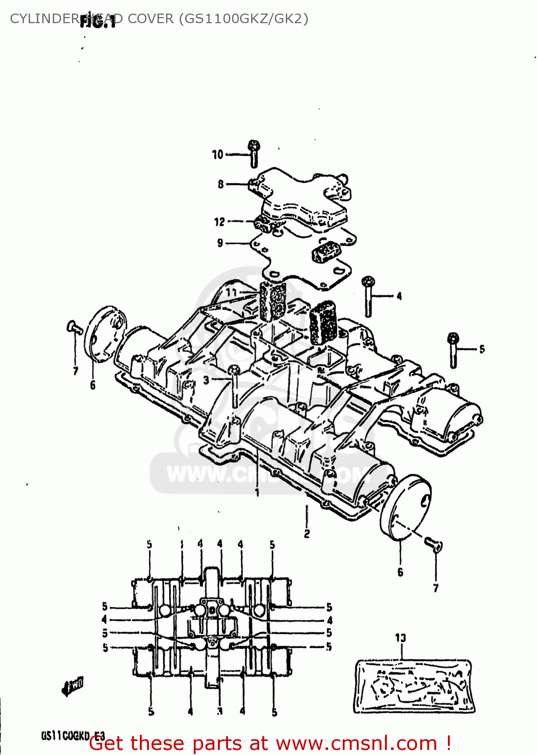 CYLINDER HEAD COVER (GS1100GKZ/GK2) GS1100GK 1983 (D) USA (E03)