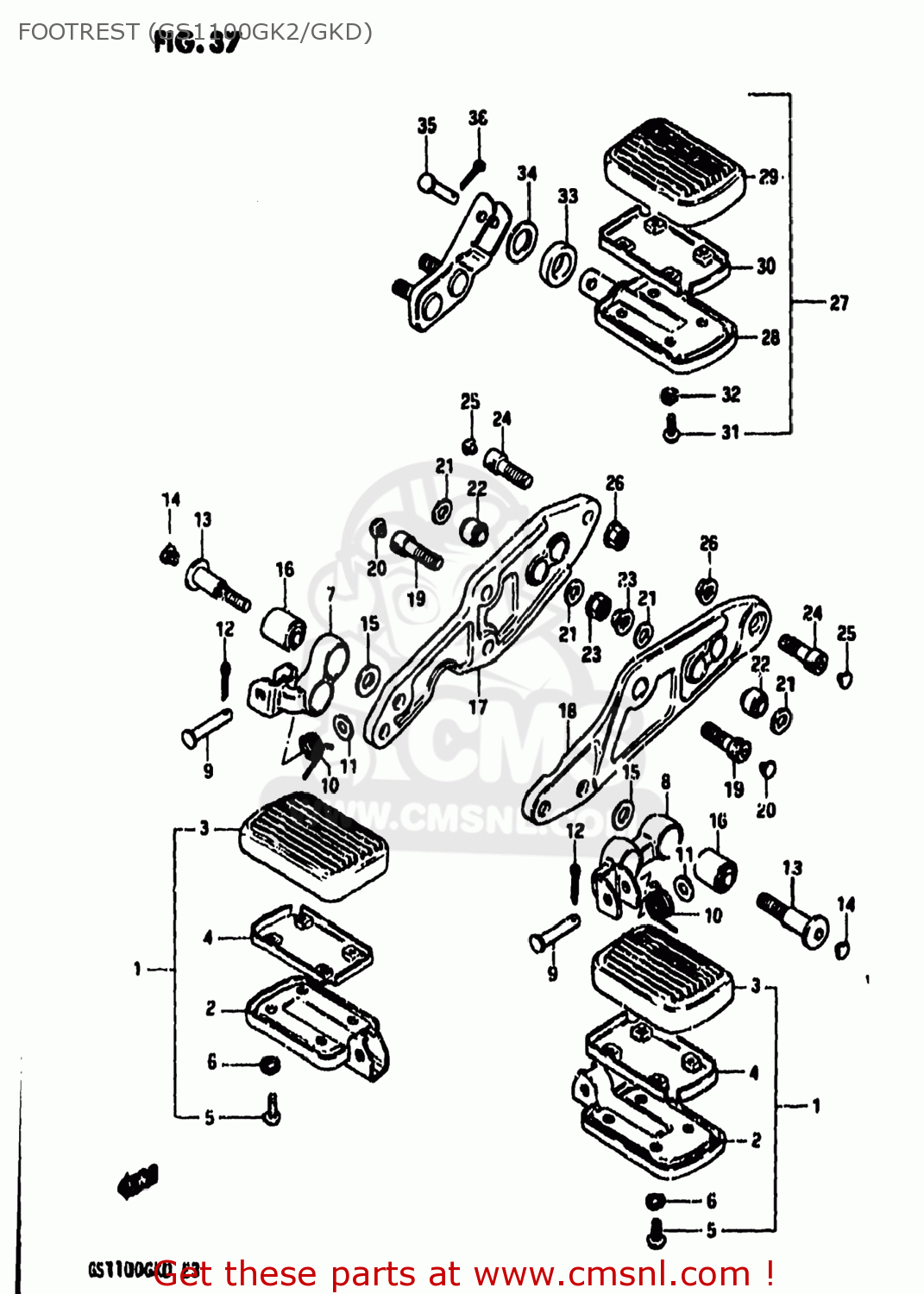 FOOTREST (GS1100GK2/GKD) GS1100GK 1983 (D) USA (E03)