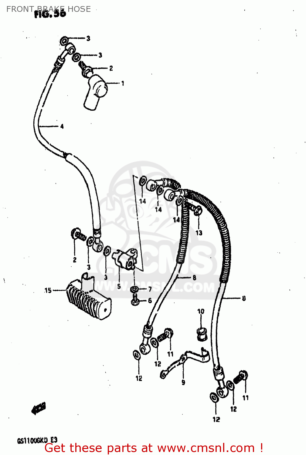 FRONT BRAKE HOSE GS1100GK 1983 (D) USA (E03)