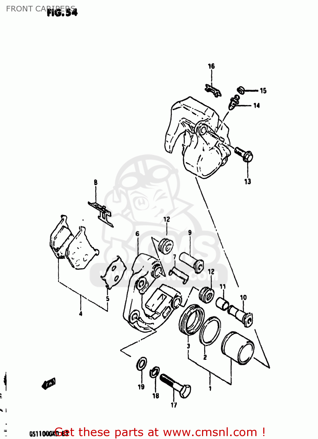 FRONT CARIPERS GS1100GK 1983 (D) USA (E03)