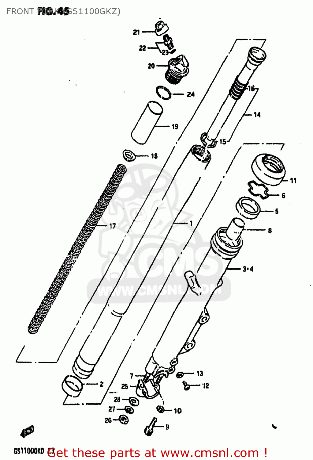 FRONT FORK (GS1100GKZ) GS1100GK 1983 (D) USA (E03)
