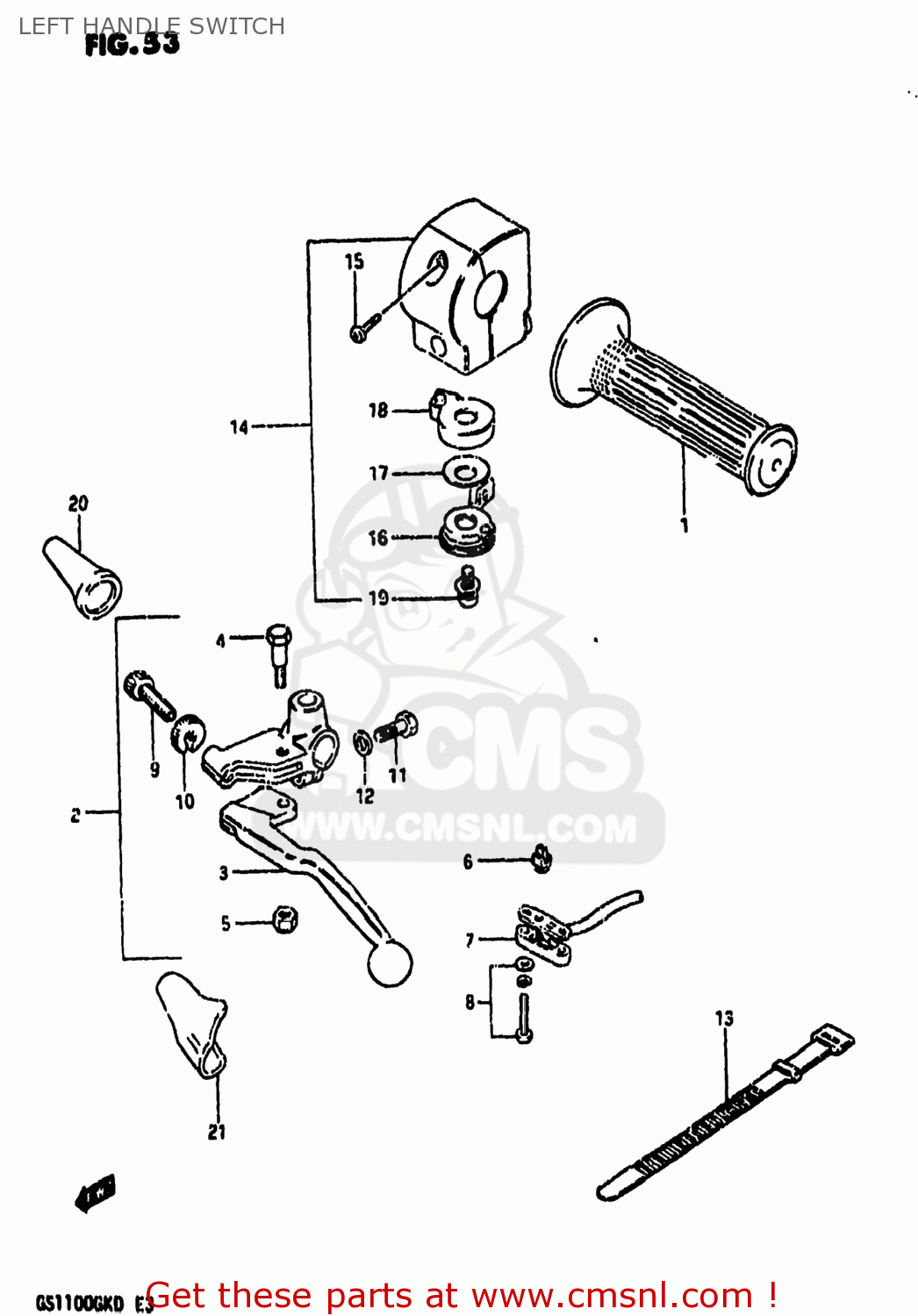 LEFT HANDLE SWITCH GS1100GK 1983 (D) USA (E03)