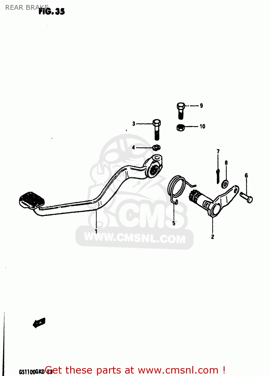 REAR BRAKE GS1100GK 1983 (D) USA (E03)