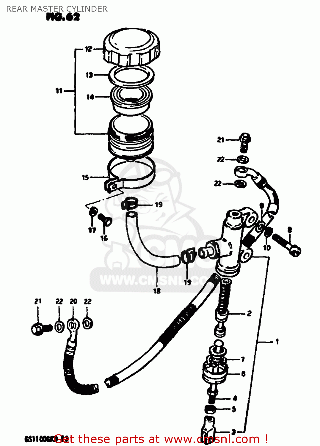 REAR MASTER CYLINDER GS1100GK 1983 (D) USA (E03)