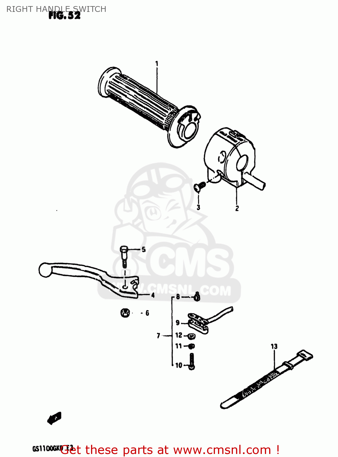 RIGHT HANDLE SWITCH GS1100GK 1983 (D) USA (E03)