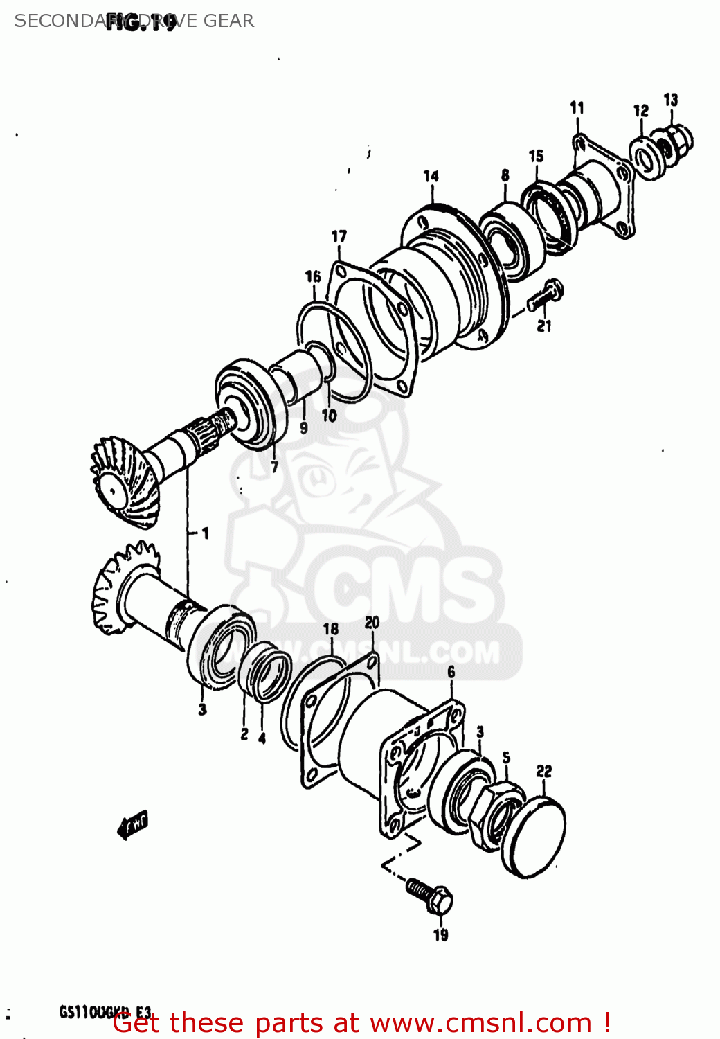 SECONDARY DRIVE GEAR GS1100GK 1983 (D) USA (E03)