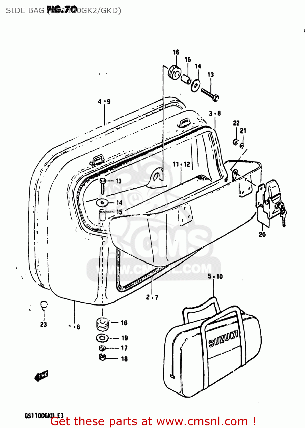 SIDE BAG (GS1100GK2/GKD) GS1100GK 1983 (D) USA (E03)