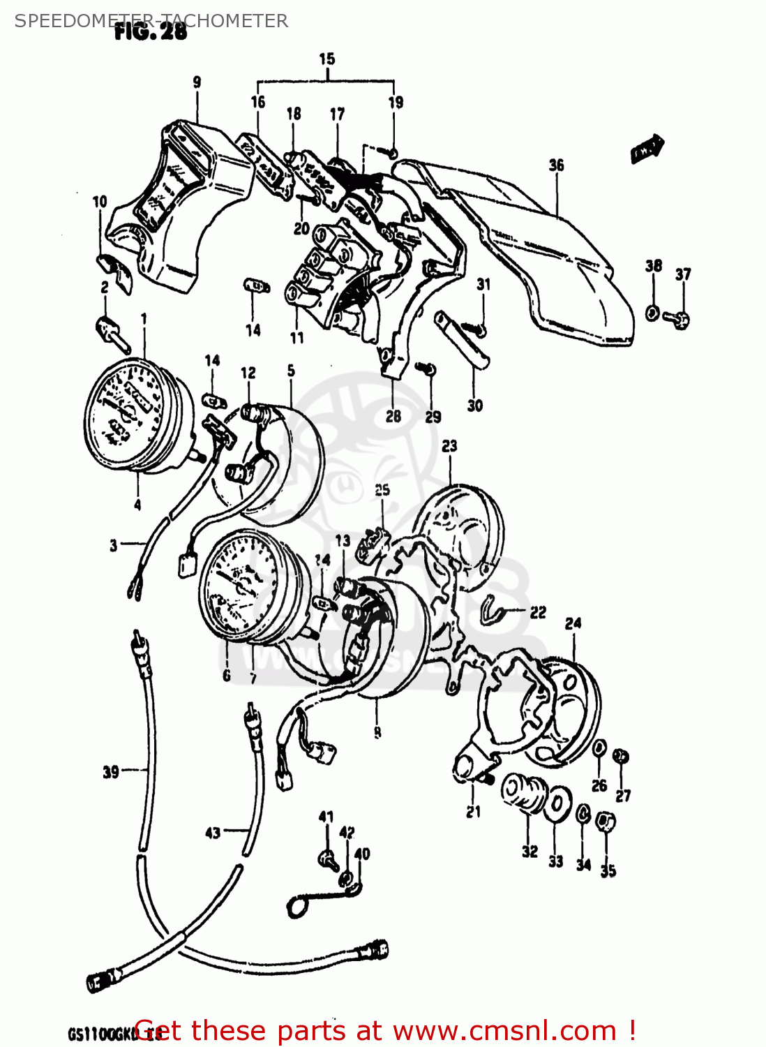 SPEEDOMETER-TACHOMETER GS1100GK 1983 (D) USA (E03)