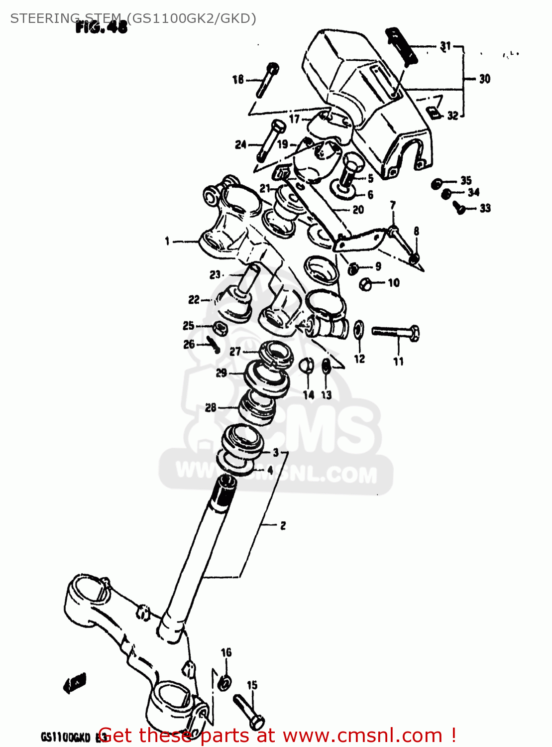 STEERING STEM (GS1100GK2/GKD) GS1100GK 1983 (D) USA (E03)