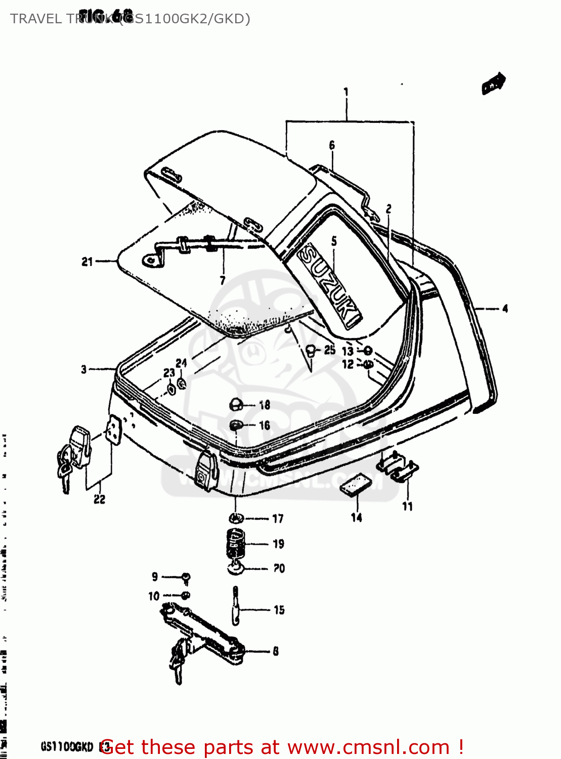 TRAVEL TRUNK (GS1100GK2/GKD) GS1100GK 1983 (D) USA (E03)