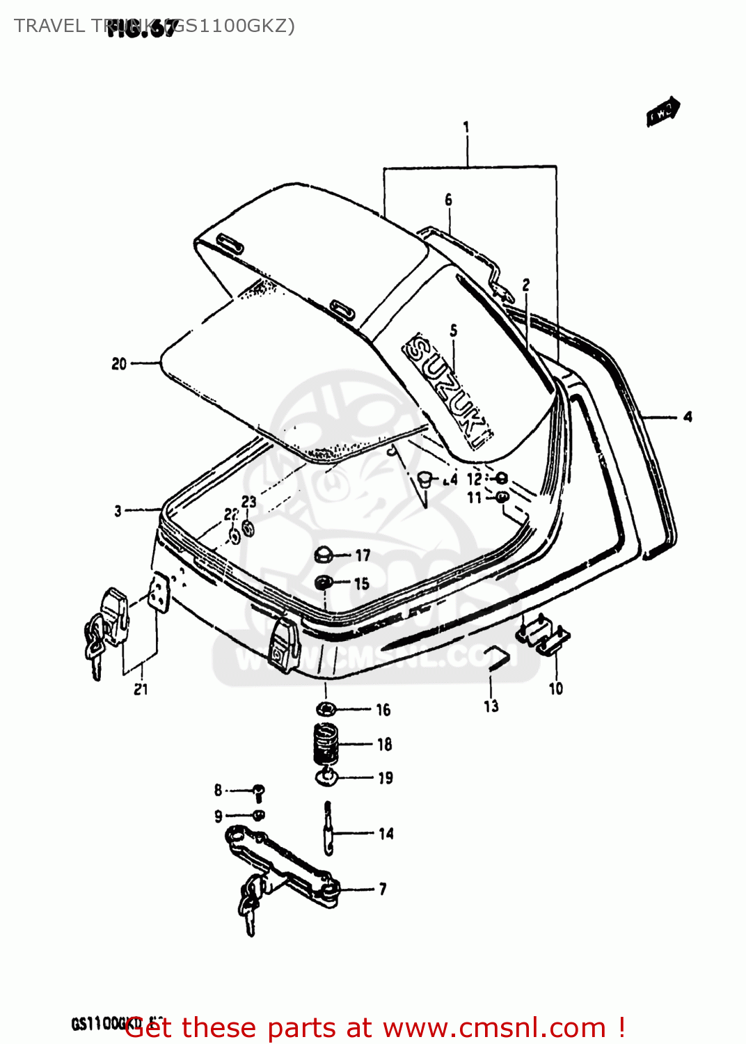 TRAVEL TRUNK (GS1100GKZ) GS1100GK 1983 (D) USA (E03)