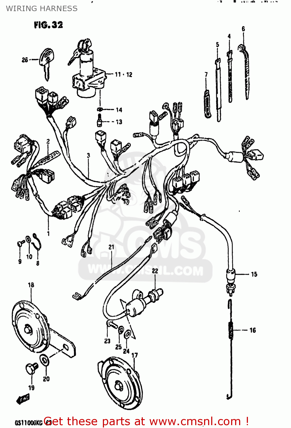 WIRING HARNESS GS1100GK 1983 (D) USA (E03)