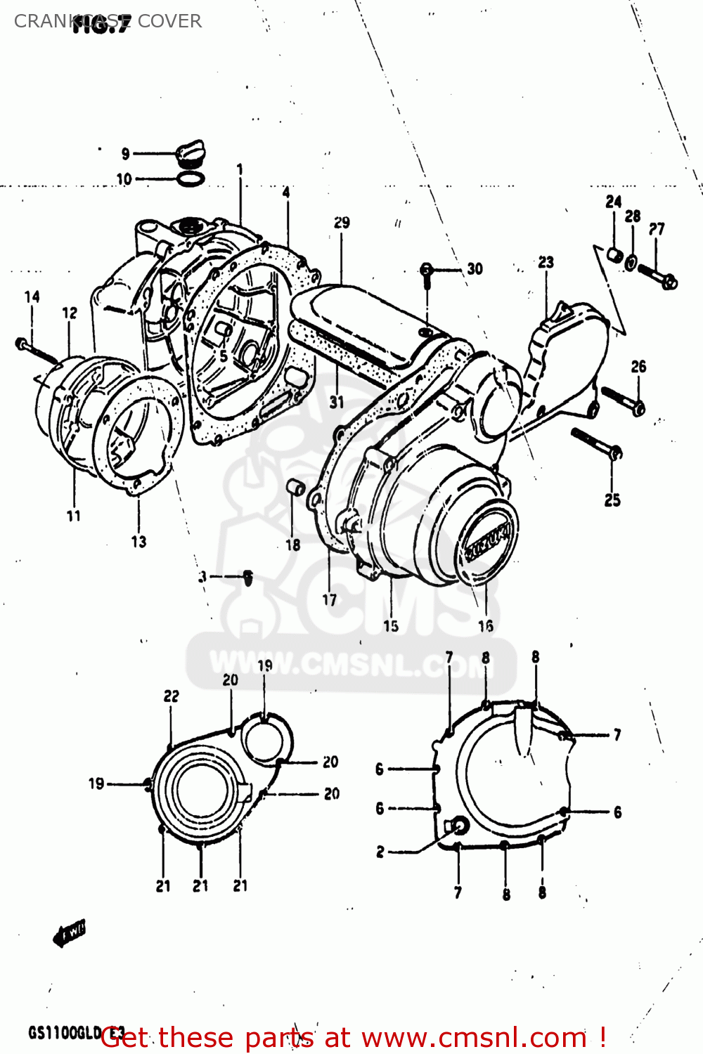 CRANKCASE COVER GS1100GL 1982 (Z) USA (E03)