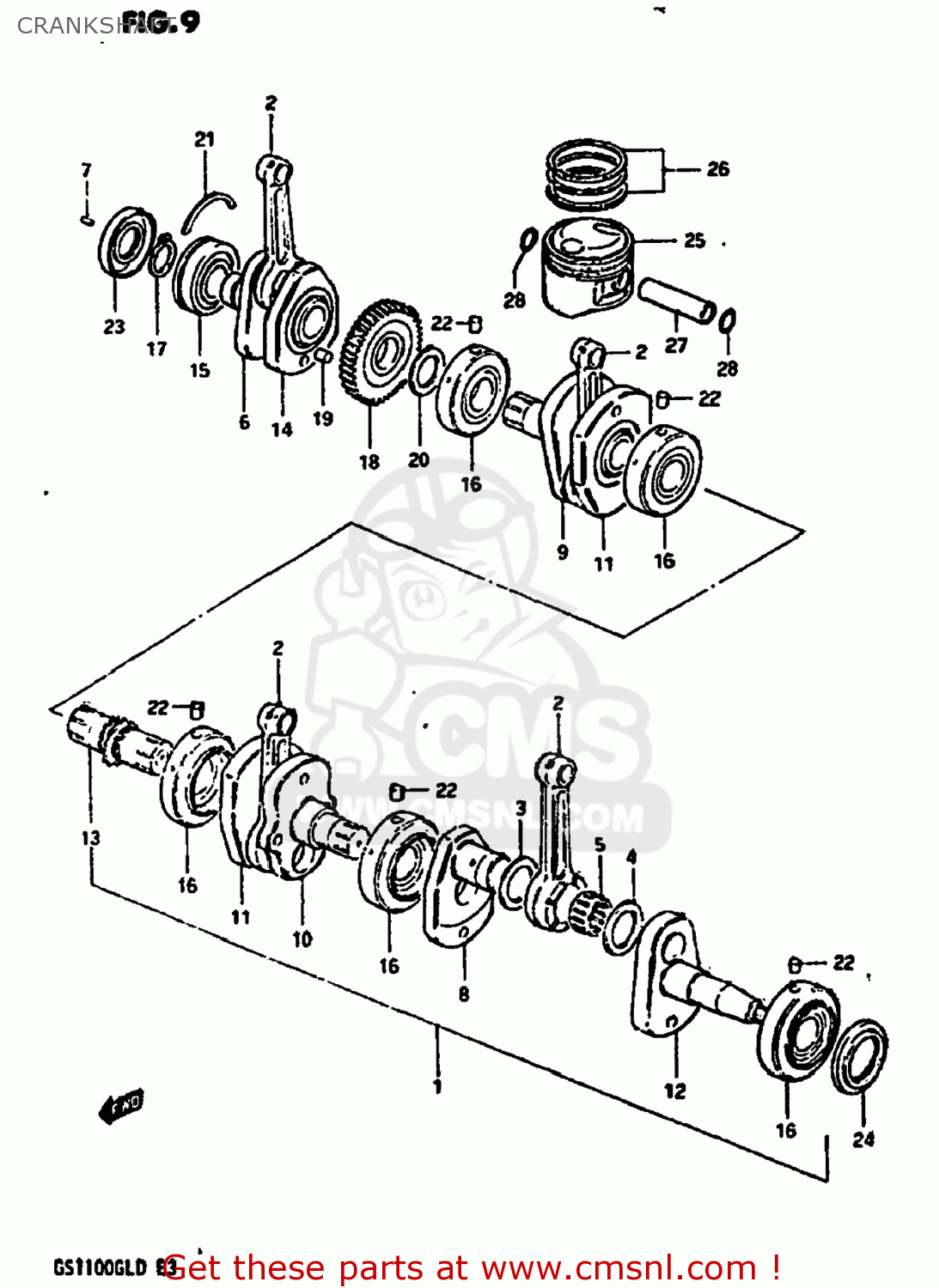 CRANKSHAFT GS1100GL 1982 (Z) USA (E03)