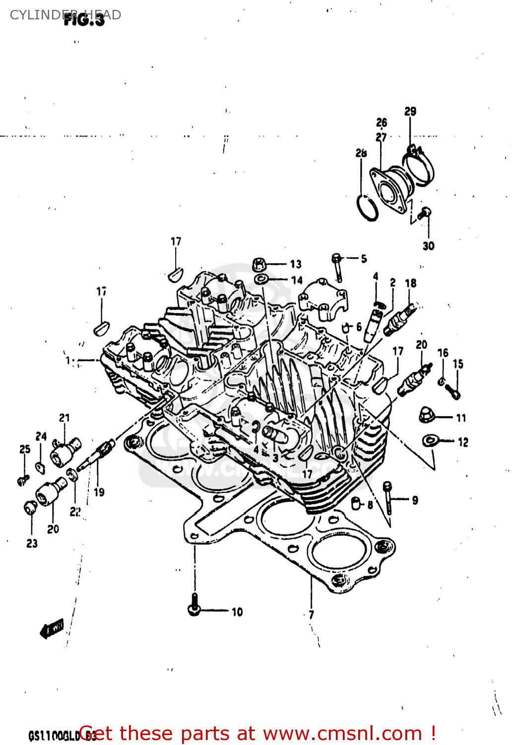CYLINDER HEAD GS1100GL 1982 (Z) USA (E03)