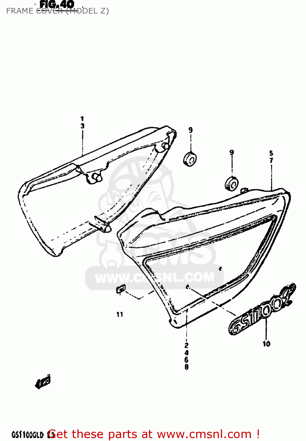 FRAME COVER (MODEL Z) GS1100GL 1982 (Z) USA (E03)