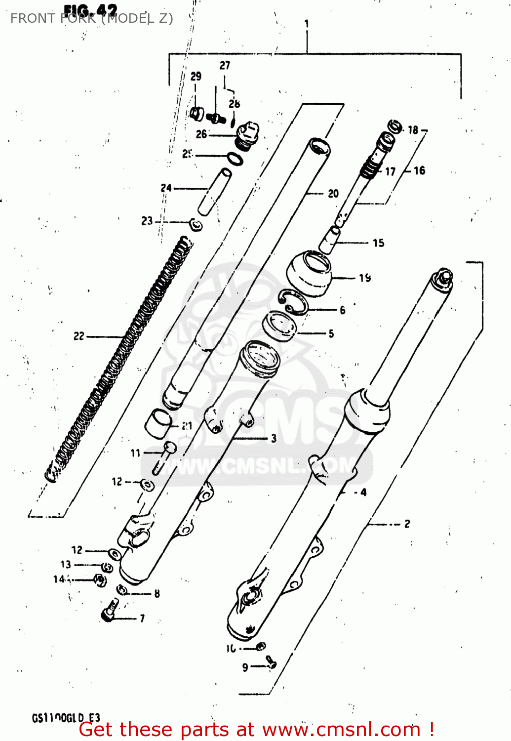 FRONT FORK (MODEL Z) GS1100GL 1982 (Z) USA (E03)